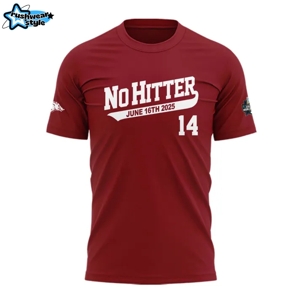 Arkansas Razorbacks Gage Wood College World Series No-Hitter Special Tee Arkansas Razorbacks Gage Wood College World Series No-Hitter Special Tee