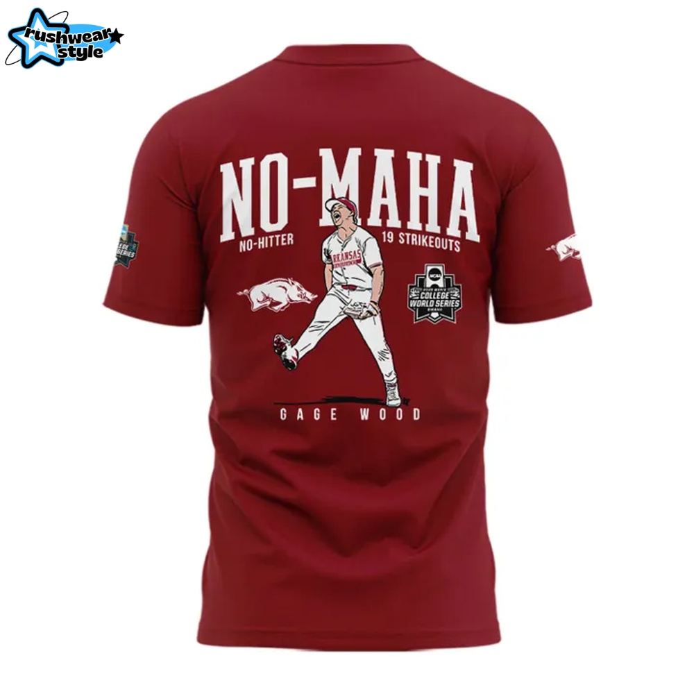 Arkansas Razorbacks Gage Wood College World Series No-Hitter Special Tee Arkansas Razorbacks Gage Wood College World Series No-Hitter Special Tee