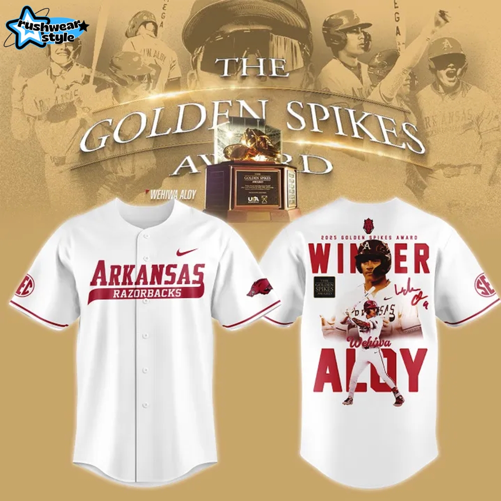 Arkansas Razorbacks Wehiwa Aloy 2025 Golden Spikes Award Winner Jersey Arkansas Razorbacks Wehiwa Aloy 2025 Golden Spikes Award Winner Jersey