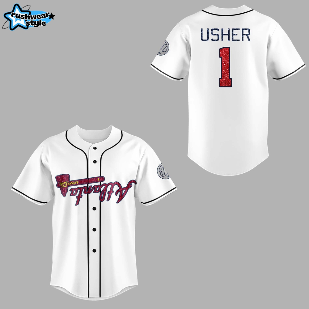 Atlanta Braves x Usher Upside Down Logo Special Baseball Jersey Atlanta Braves x Usher Upside Down Logo Special Baseball Jersey