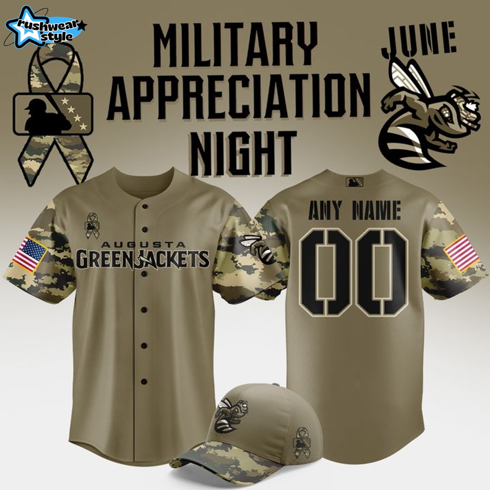 Augusta GreenJackets Military Appreciation Night 2025 Camo Baseball Jersey Augusta GreenJackets Military Appreciation Night 2025 Camo Baseball Jersey