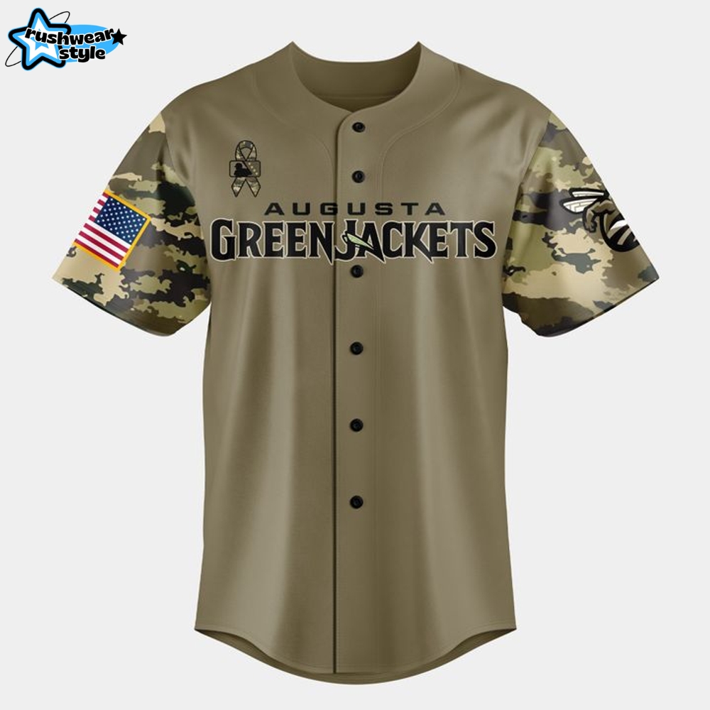Augusta GreenJackets Military Appreciation Night 2025 Camo Baseball Jersey Augusta GreenJackets Military Appreciation Night 2025 Camo Baseball Jersey