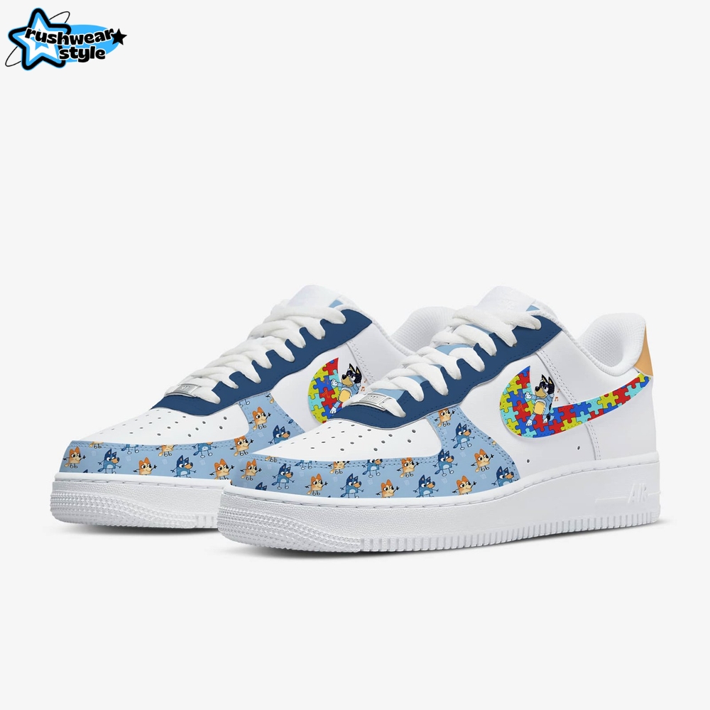 Bluey Autism Awareness Day 2025 Nike Air Force 1 Bluey Autism Awareness Day 2025 Nike Air Force 1