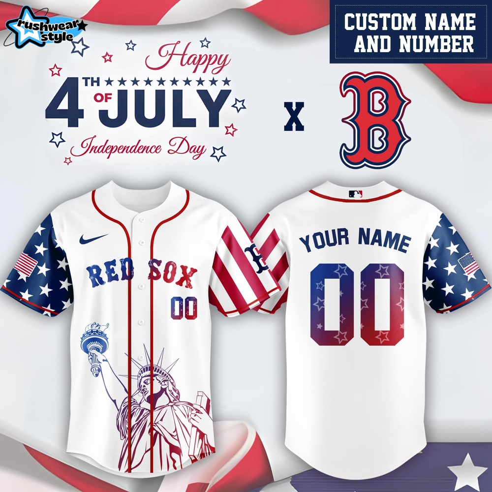 Boston Red Sox x 4th Of July USA Baseball Jersey 2025 Boston Red Sox x 4th Of July USA Baseball Jersey 2025