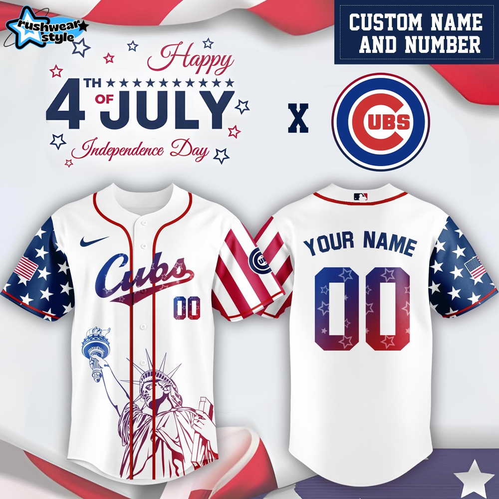Chicago Cubs x 4th Of July USA Baseball Jersey 2025 Chicago Cubs x 4th Of July USA Baseball Jersey 2025