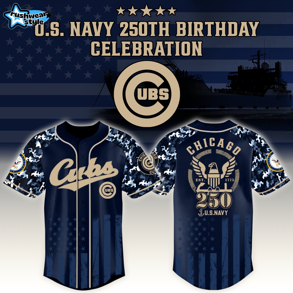 Chicago Cubs x US Navy 250th Birthday Edition 3D Baseball Jersey Chicago Cubs x US Navy 250th Birthday Edition 3D Baseball Jersey