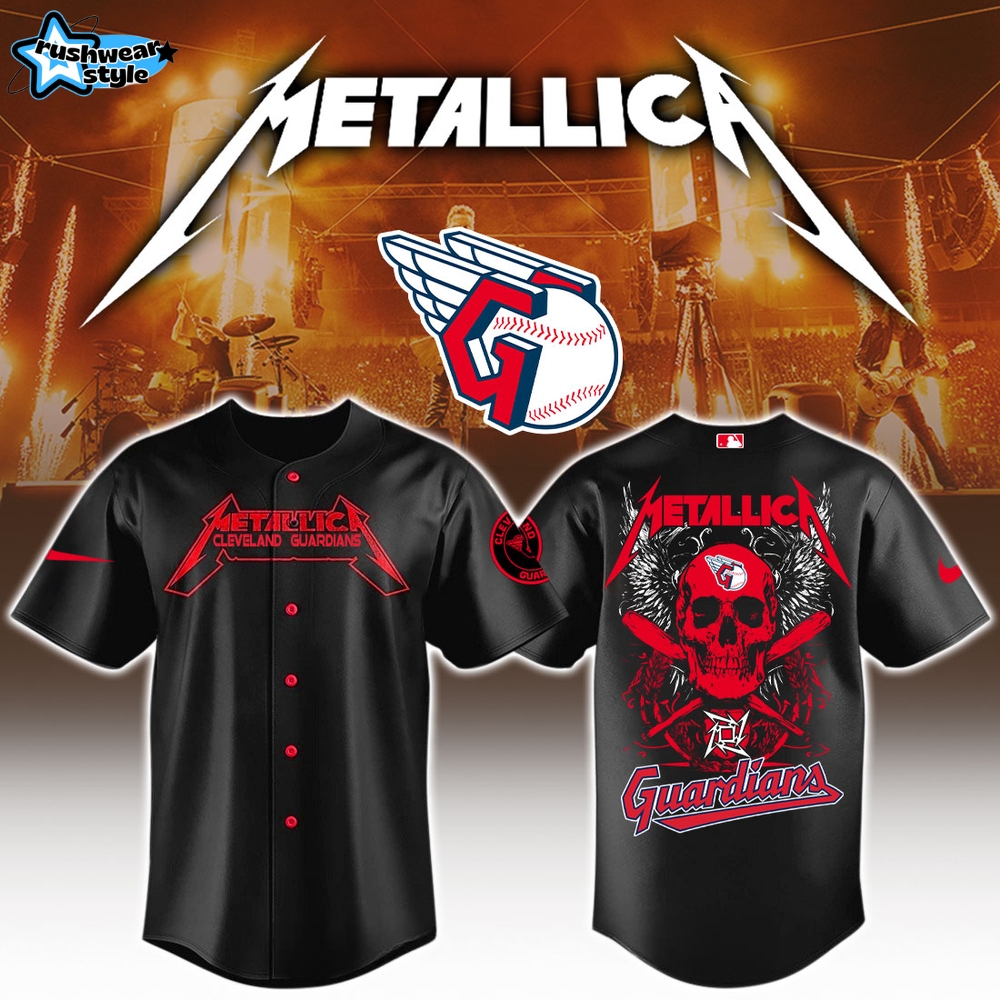 Cleveland Guardians MLB x Metallica Jersey Limited Edition Cleveland Guardians MLB x Metallica Jersey Limited Edition