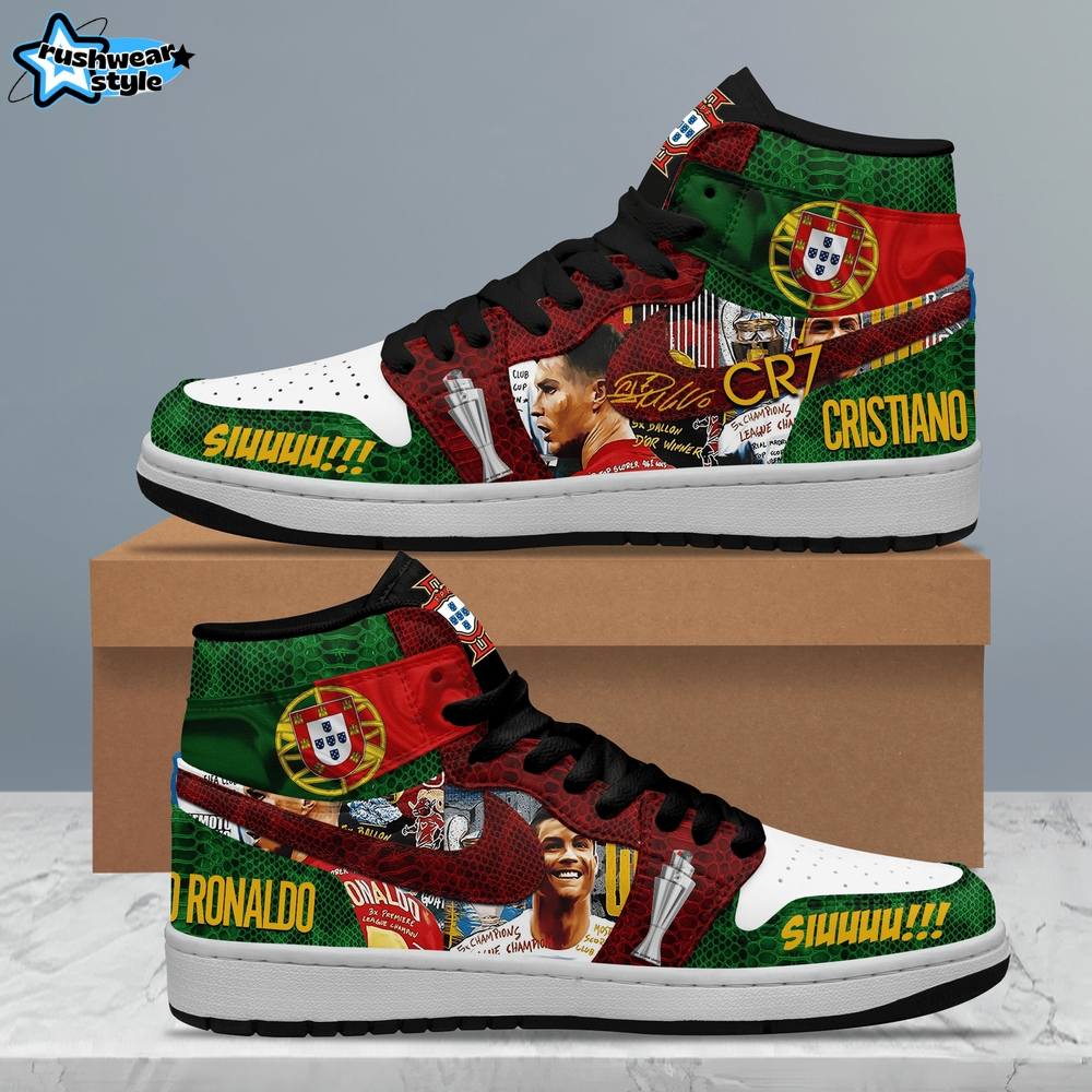 Cristiano Ronaldo in Portugal National Football Team "Siuuuuu!!!" Special Edition Air Jordan 1 Sneaker Cristiano Ronaldo in Portugal National Football Team "Siuuuuu!!!" Special Edition Air Jordan 1 Sneaker