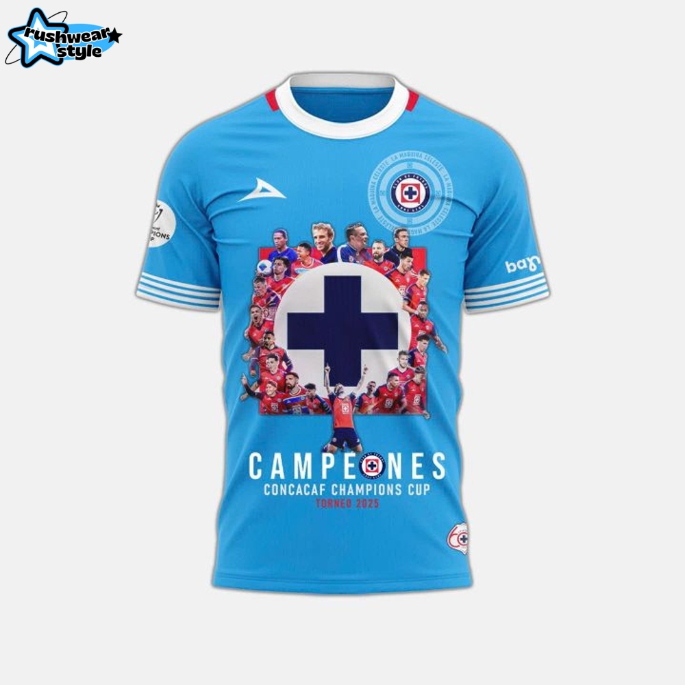 Cruz Azul Football Campeones Concacaf Champions Cup Torneo 2025 Customized Shirt Cruz Azul Football Campeones Concacaf Champions Cup Torneo 2025 Customized Shirt
