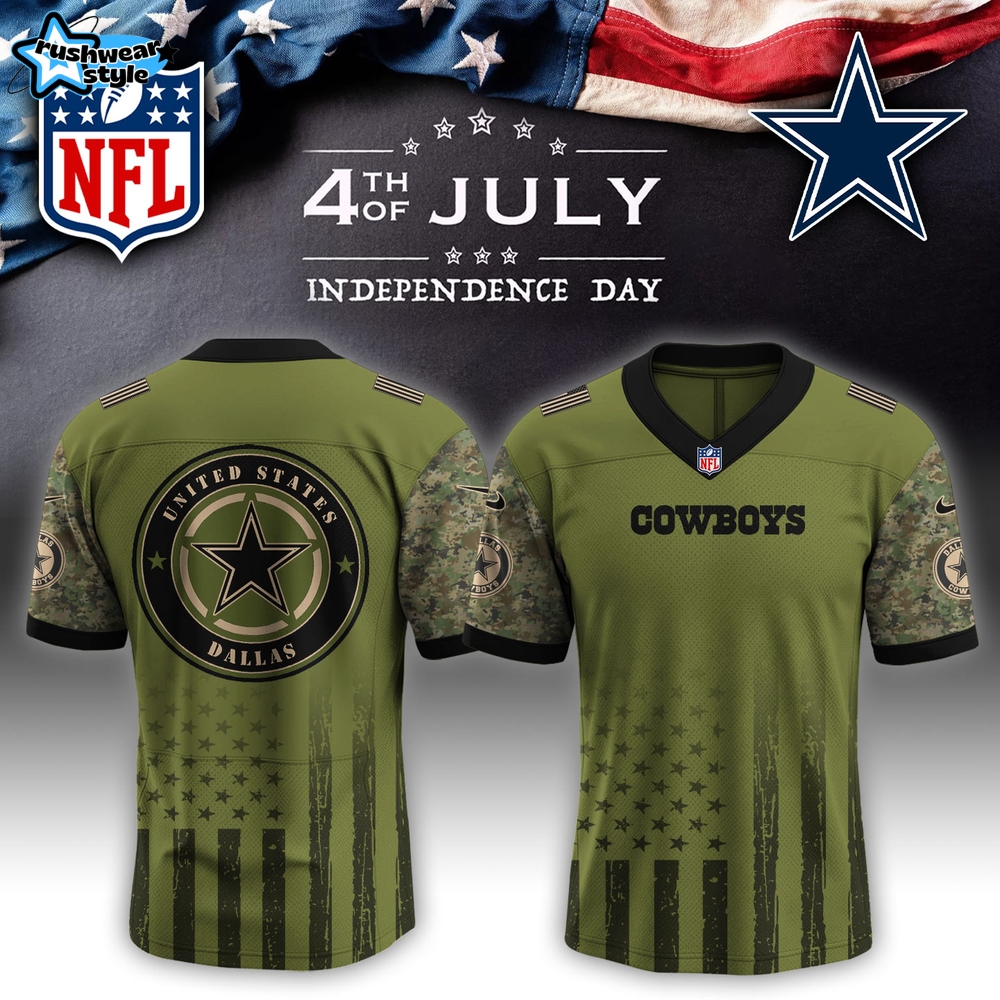 Dallas Cowboys x 4th of July Independence Day Special Green Football Jersey Dallas Cowboys x 4th of July Independence Day Special Green Football Jersey