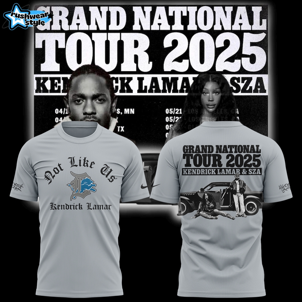Detroit Lions x Kendrick Lamar Grand National Tour Exclusive Version Gray Shirt Detroit Lions x Kendrick Lamar Grand National Tour Exclusive Version Gray Shirt