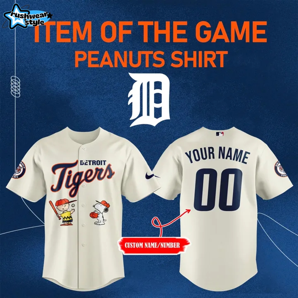 Detroit Tigers x Peanuts Iteam Of The Game Baseball Jersey Detroit Tigers x Peanuts Iteam Of The Game Baseball Jersey