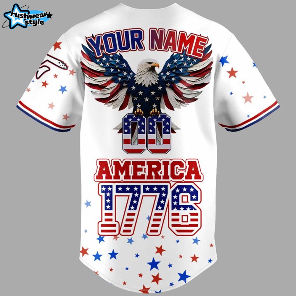 Fayetteville Woodpecker 4th of July USA Personalized Baseball Jersey Fayetteville Woodpecker 4th of July USA Personalized Baseball Jersey