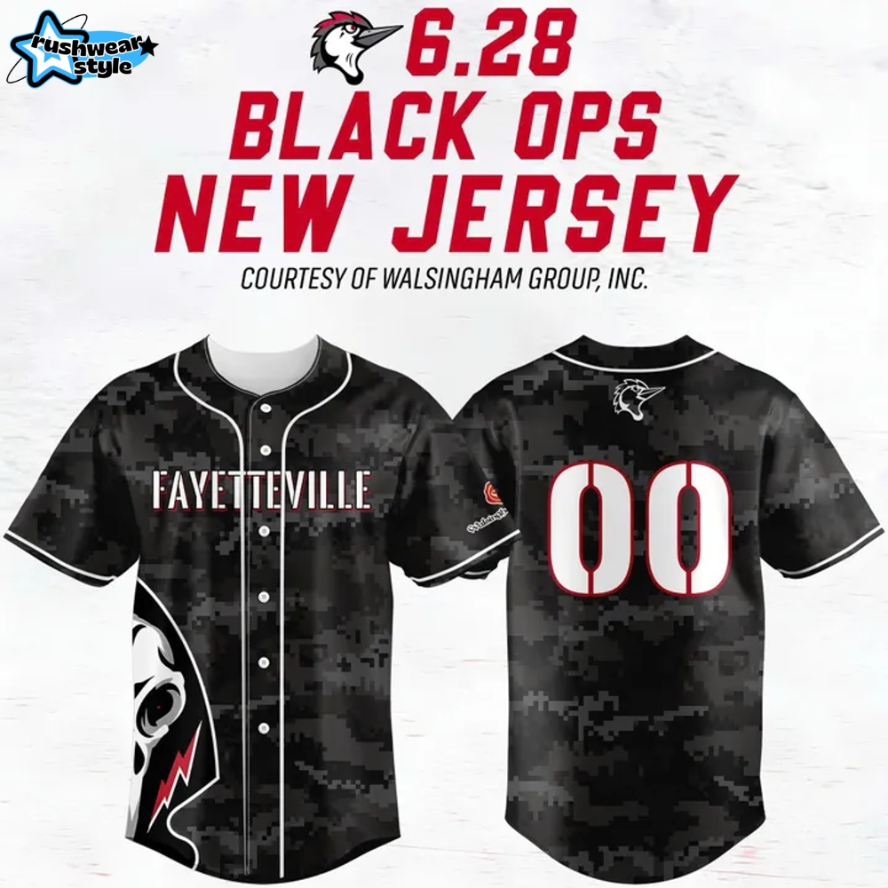 Fayetteville Woodpeckers x Black Ops New 2025 Baseball Jersey Fayetteville Woodpeckers x Black Ops New 2025 Baseball Jersey