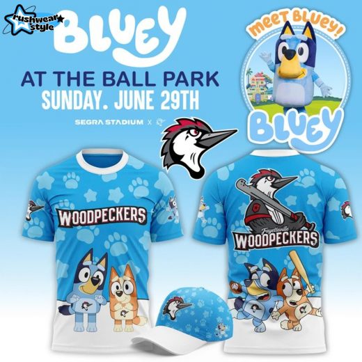 Fayetteville Woodpeckers x Bluey At The Ball Park 2025 Shirt