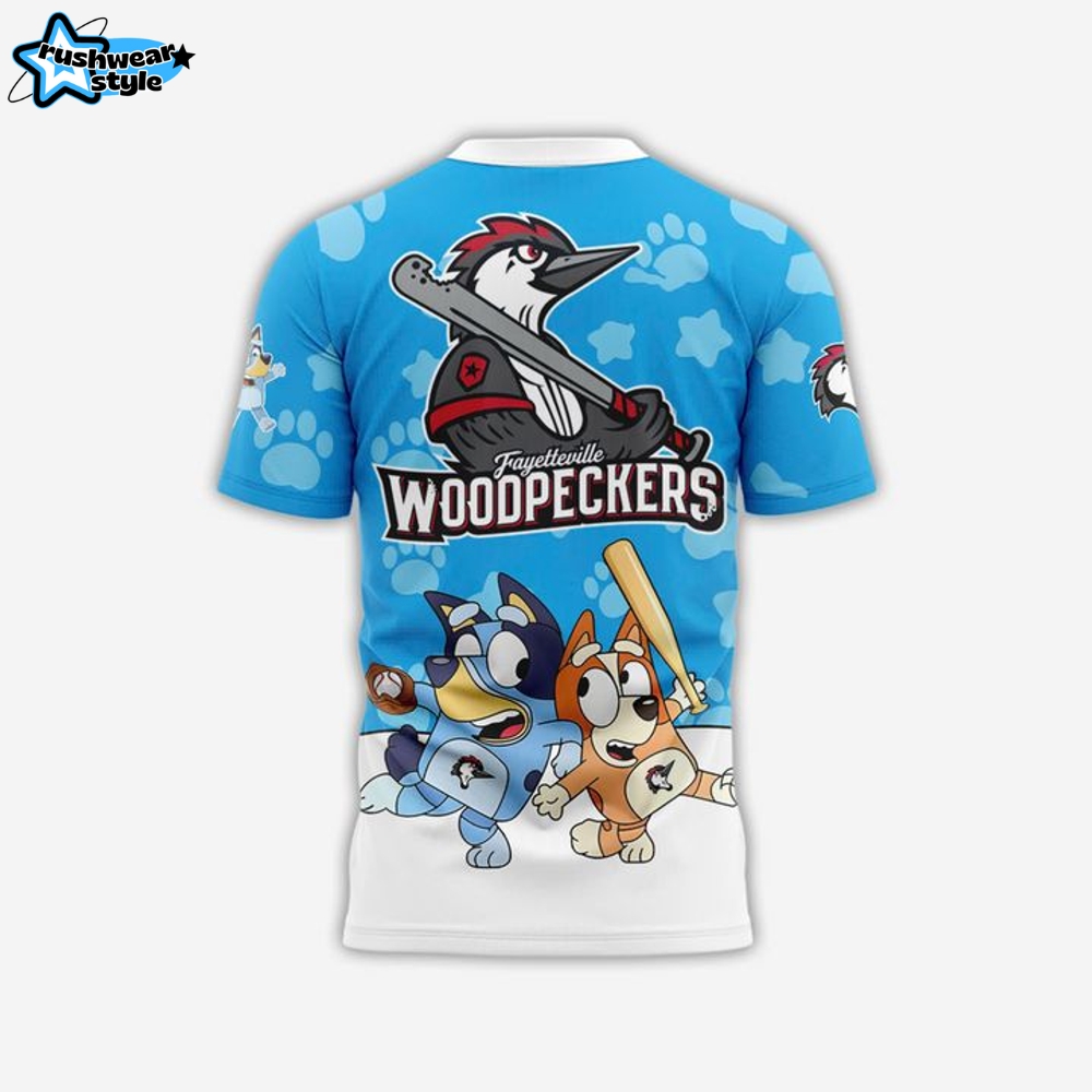 Fayetteville Woodpeckers x Bluey At The Ball Park 2025 Shirt Fayetteville Woodpeckers x Bluey At The Ball Park 2025 Shirt