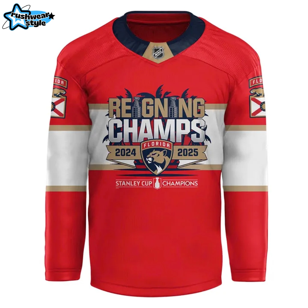 Florida Panthers 2025 Stanley Cup Champions Hockey Jersey Florida Panthers 2025 Stanley Cup Champions Hockey Jersey