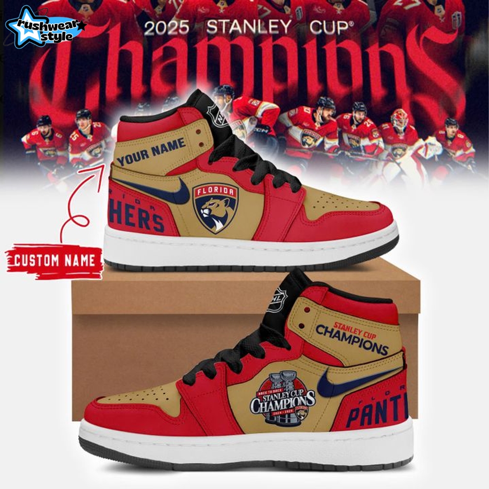 Florida Panthers 2025 Stanley Cup Champs Custom Air Jordan 1 Sneaker - Limited Edition Florida Panthers 2025 Stanley Cup Champs Custom Air Jordan 1 Sneaker - Limited Edition