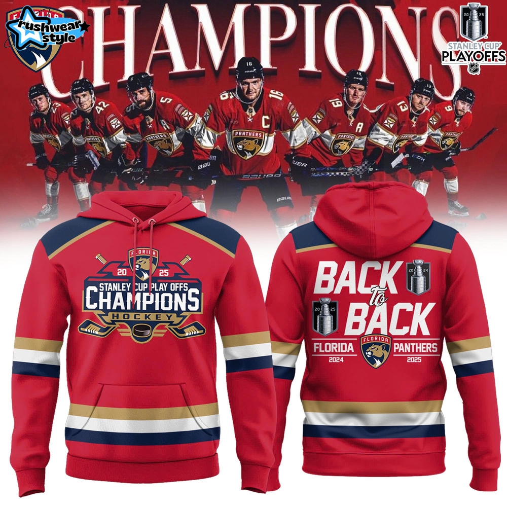Florida Panthers Back-To-Back Stanley Cup Champions Special Red Hoodie Florida Panthers Back-To-Back Stanley Cup Champions Special Red Hoodie