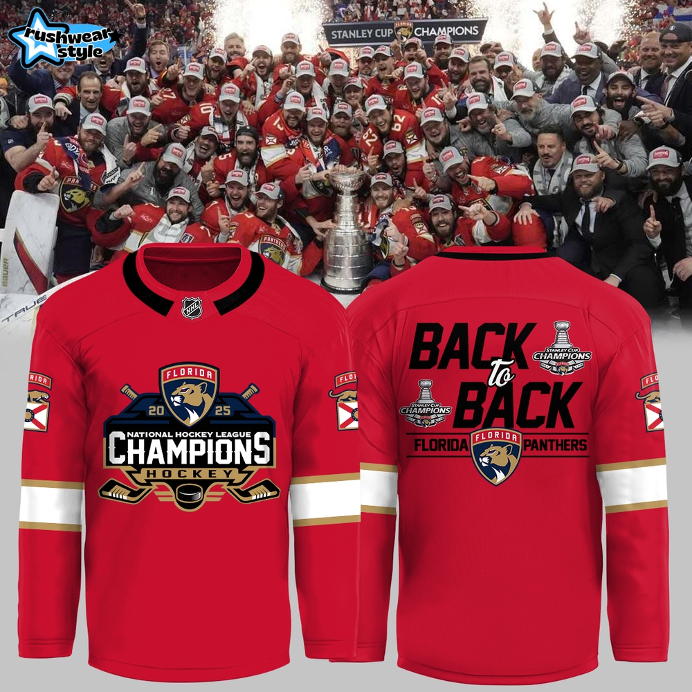 Florida Panthers National Hockey League Champions Hockey Jersey 2025 Florida Panthers National Hockey League Champions Hockey Jersey 2025