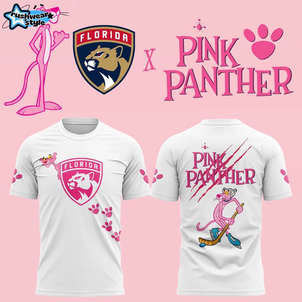 Florida Panthers x Pink Panthers Special White Tee Florida Panthers x Pink Panthers Special White Tee