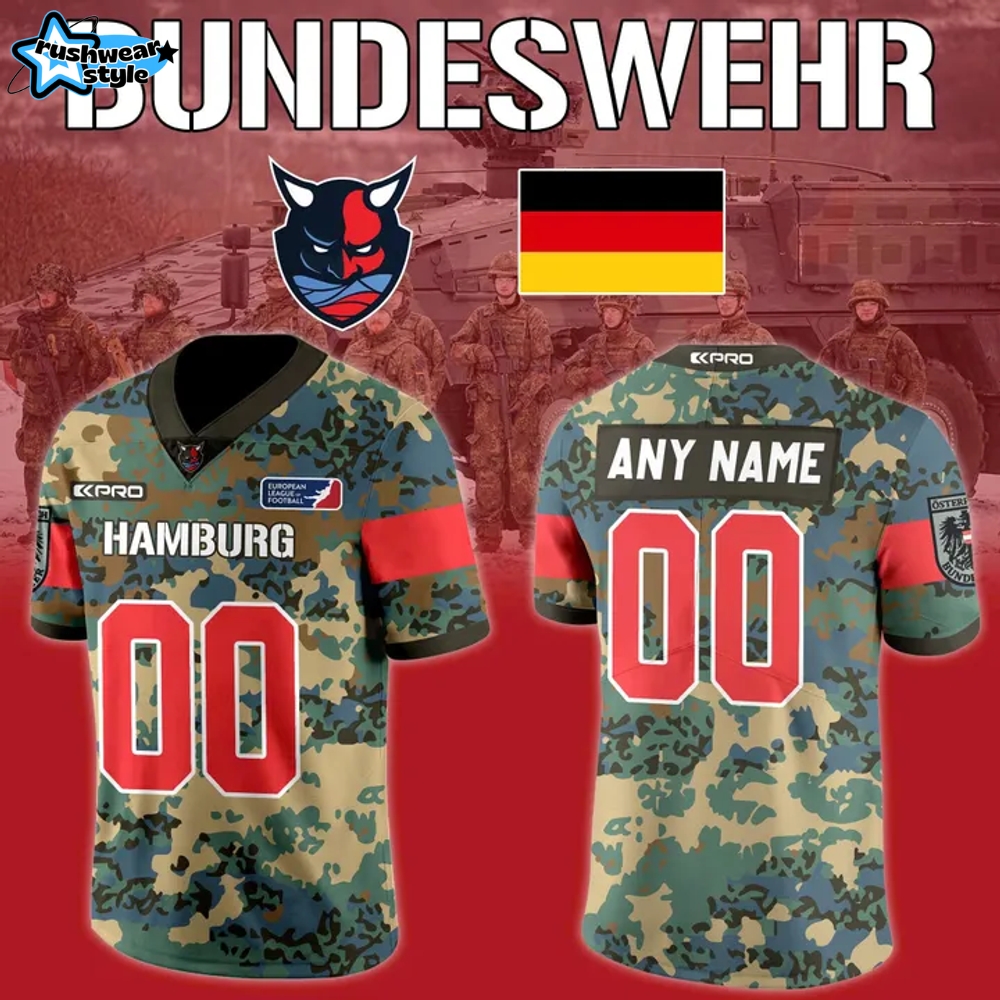 Hamburg Sea Devils Bundeswehr 2025 Camo Football Jersey Hamburg Sea Devils Bundeswehr 2025 Camo Football Jersey
