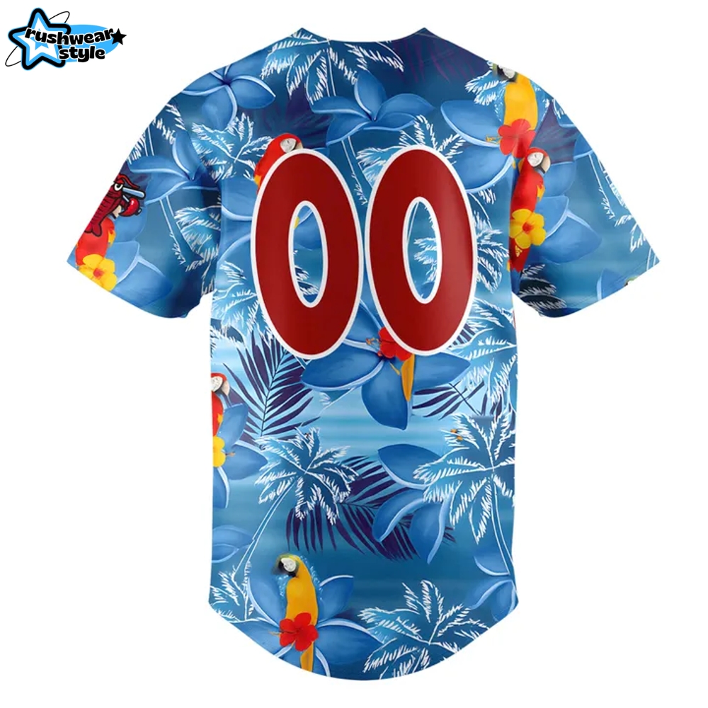 Hickory Crawdads Margaritaville Night Personalized Baseball Jersey Hickory Crawdads Margaritaville Night Personalized Baseball Jersey