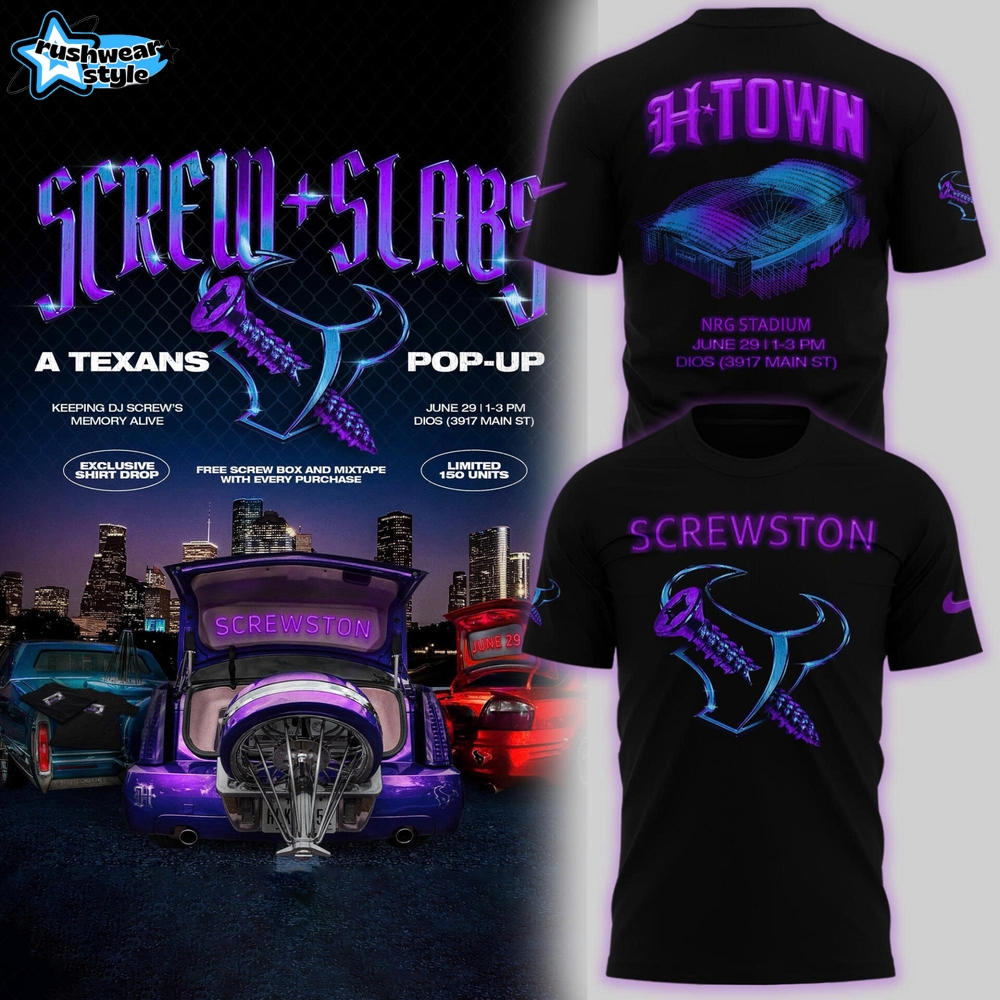 Houston Texans Football x DJ Screw Limited Edition Black Shirt 2025 Houston Texans Football x DJ Screw Limited Edition Black Shirt 2025