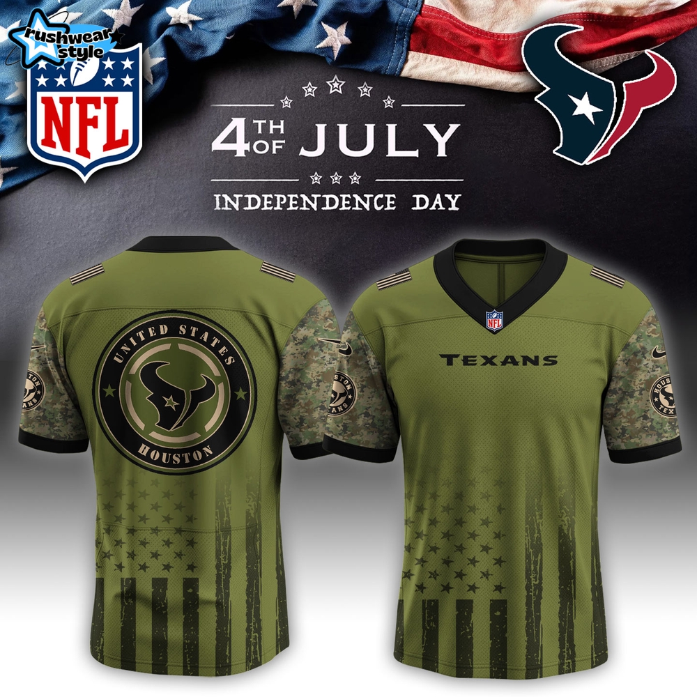 Houston Texans x 4th of July Independence Day Special Green Football Jersey Houston Texans x 4th of July Independence Day Special Green Football Jersey
