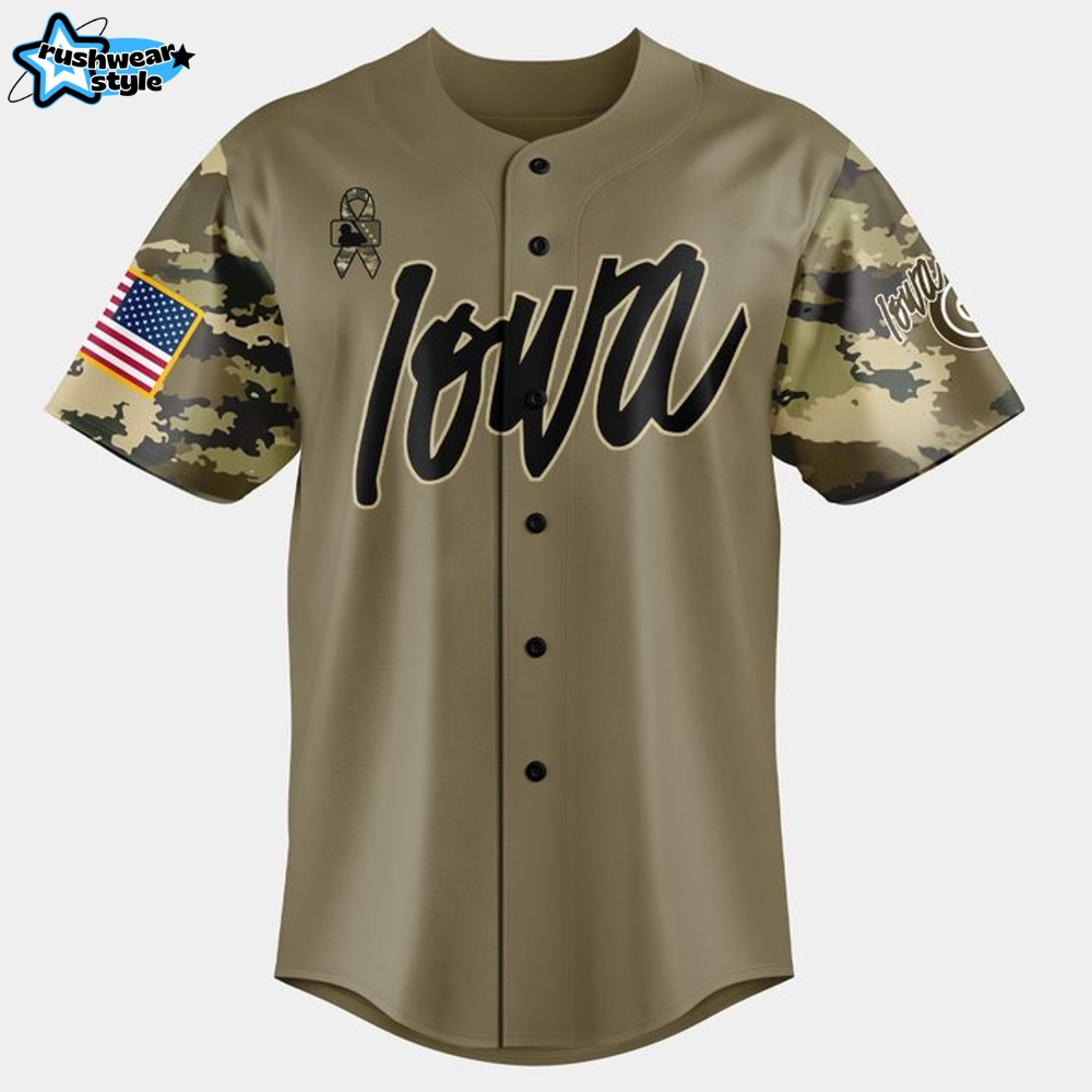 Iowa Cubs Military Appreciation Night 2025 Camo Baseball Jersey Iowa Cubs Military Appreciation Night 2025 Camo Baseball Jersey