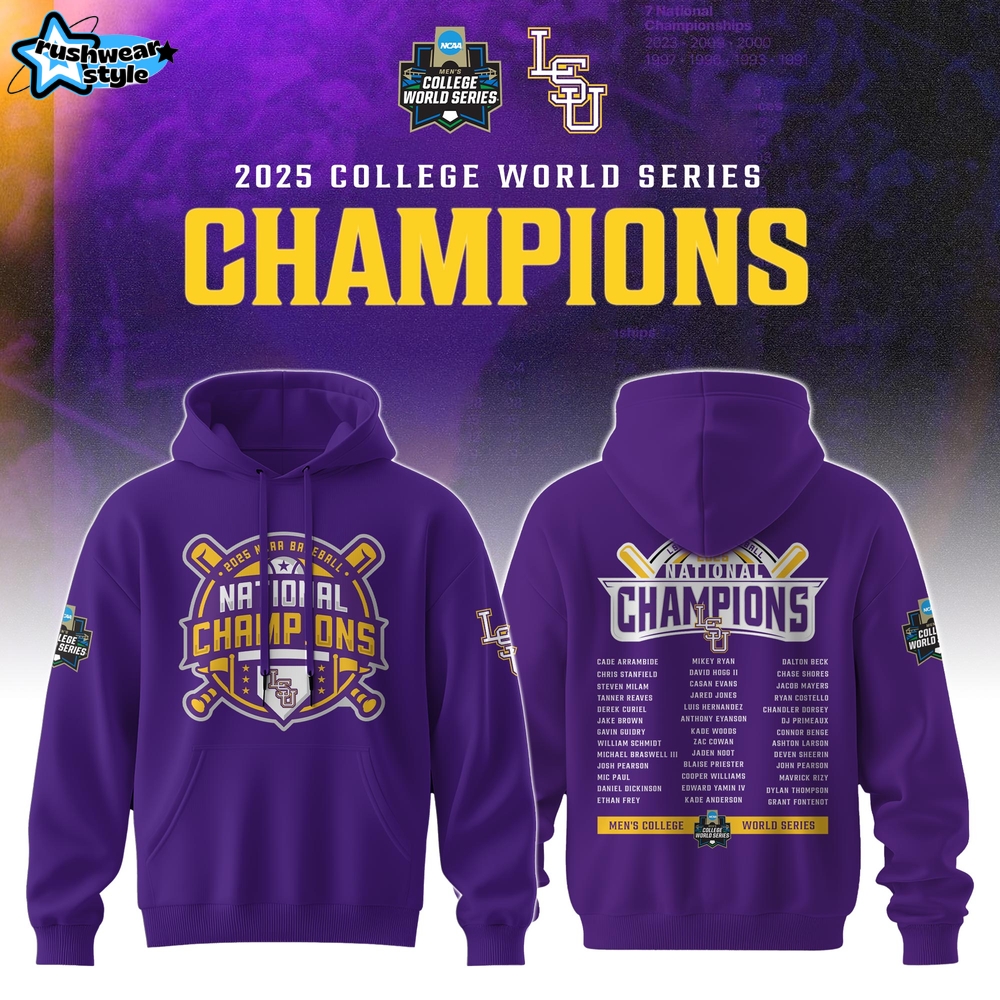 LSU Tigers 2025 NCAA Baseball National Champions Hoodie Set LSU Tigers 2025 NCAA Baseball National Champions Hoodie Set