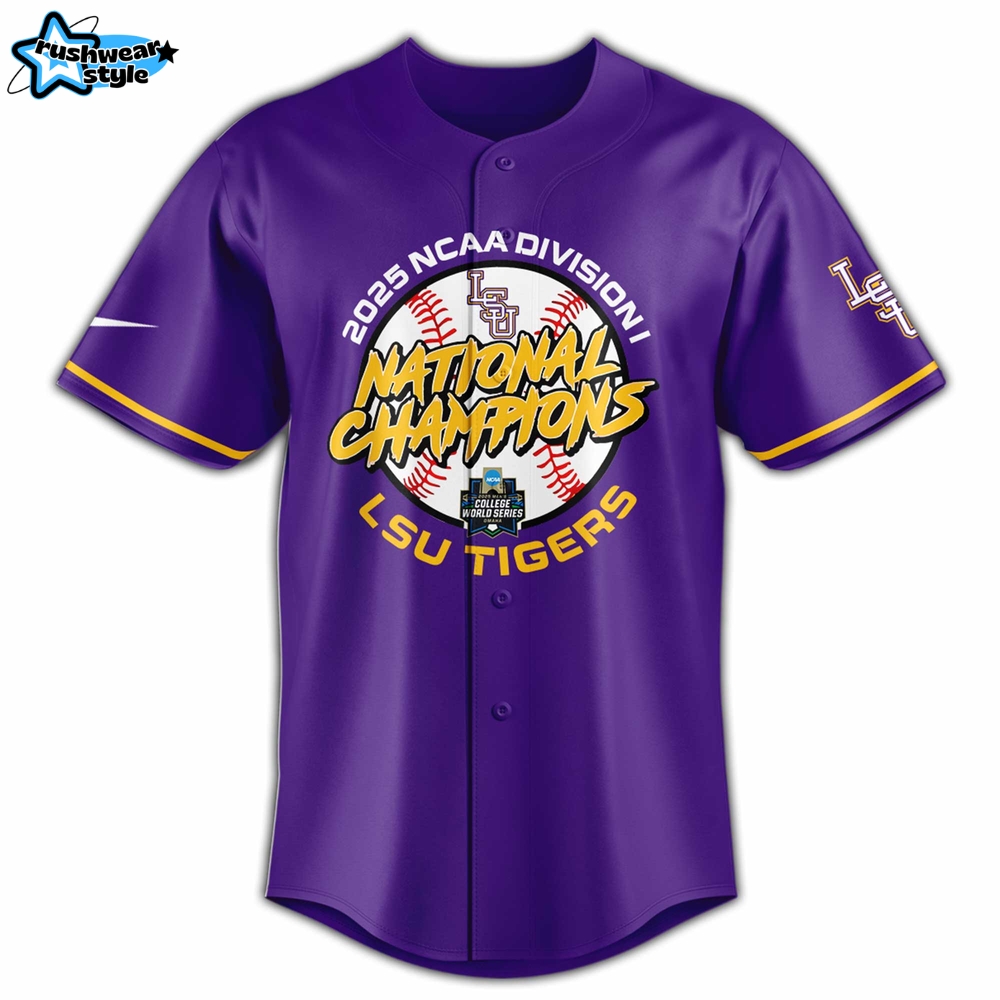 LSU Tigers National Champions 2025 NCAA Division I Baseball Jersey LSU Tigers National Champions 2025 NCAA Division I Baseball Jersey