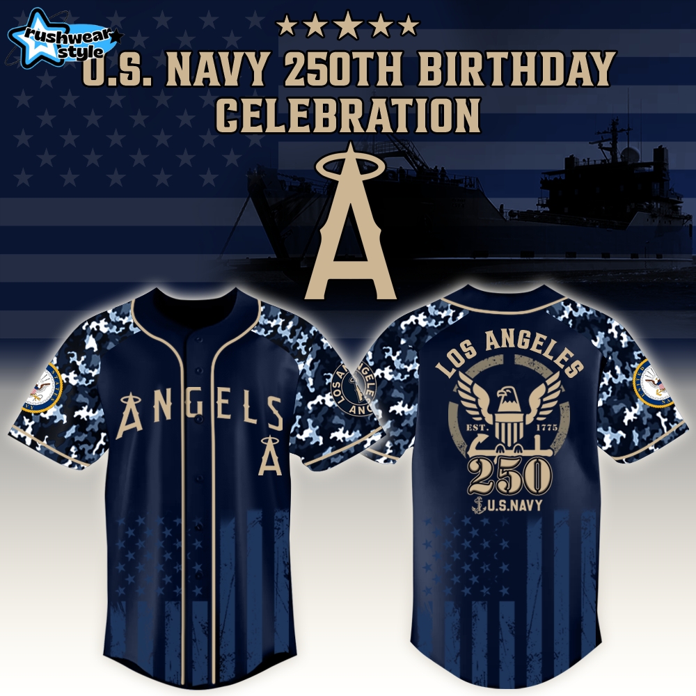 Los Angeles Angels x US Navy 250th Birthday Edition 3D Baseball Jersey Los Angeles Angels x US Navy 250th Birthday Edition 3D Baseball Jersey