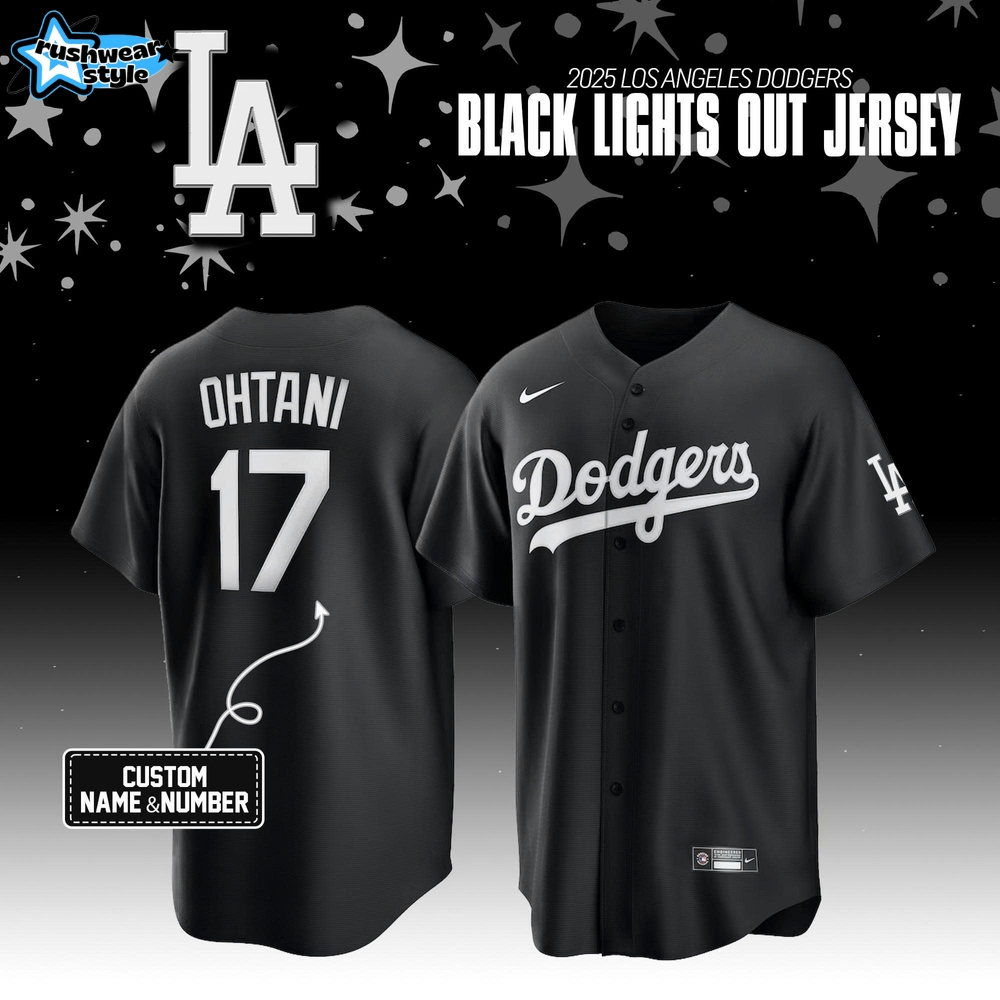 Los Angeles Dodgers Black Lights Out 2025 Special Baseball Jersey Los Angeles Dodgers Black Lights Out 2025 Special Baseball Jersey