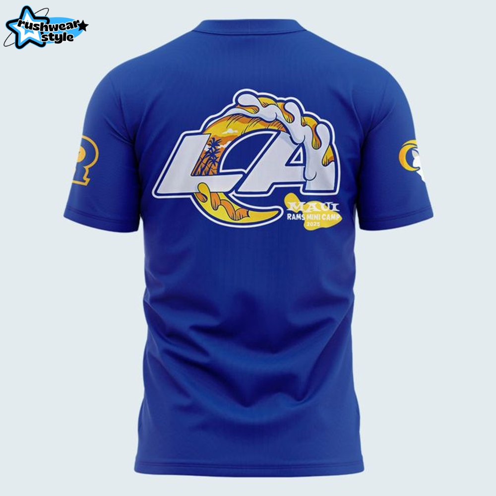 Los Angeles Rams 2025 Mauicamp Blue T-shirt Los Angeles Rams 2025 Mauicamp Blue T-shirt