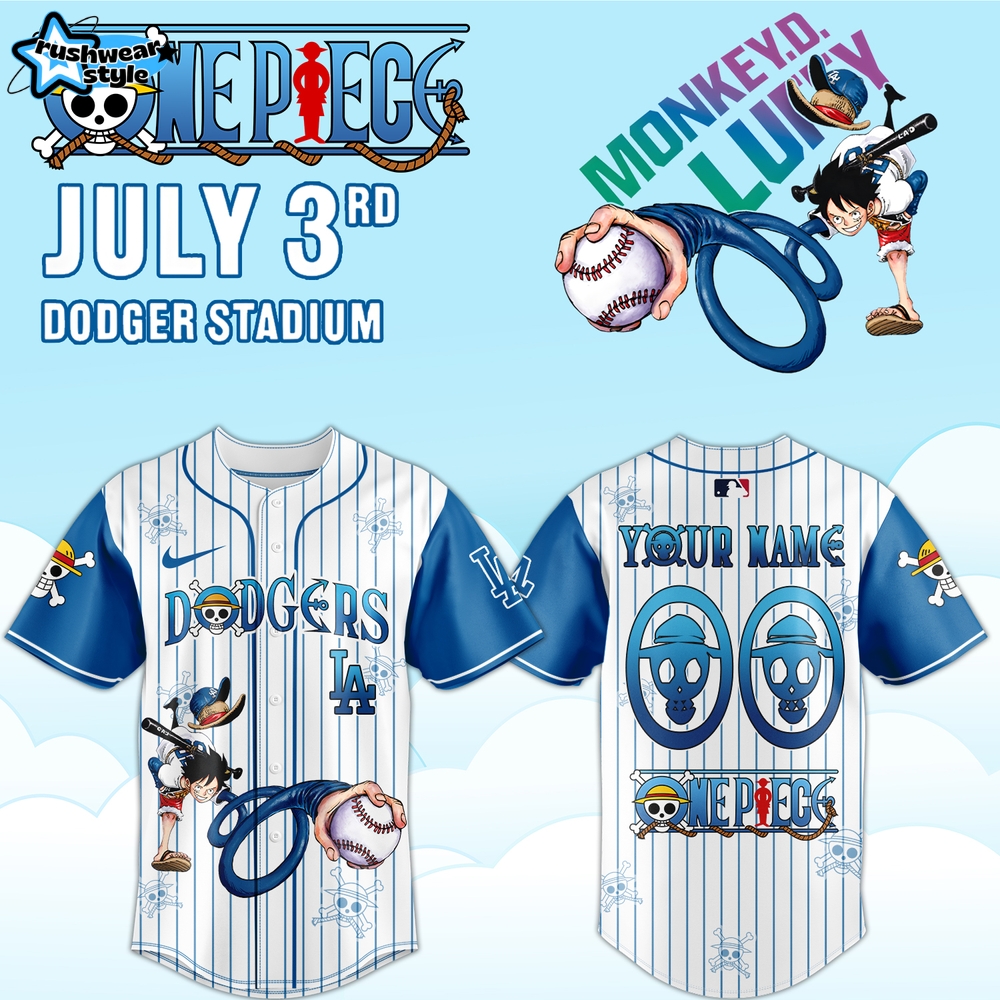 MLB Los Angeles Dodgers x One Piece 2025 Personalized Baseball Jersey MLB Los Angeles Dodgers x One Piece 2025 Personalized Baseball Jersey