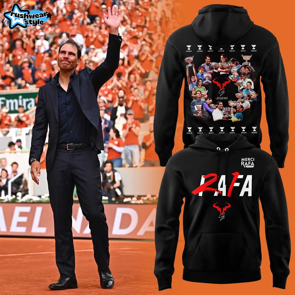 Merci Rafa Nadal The King of Clay Special Black Hoodie Merci Rafa Nadal The King of Clay Special Black Hoodie
