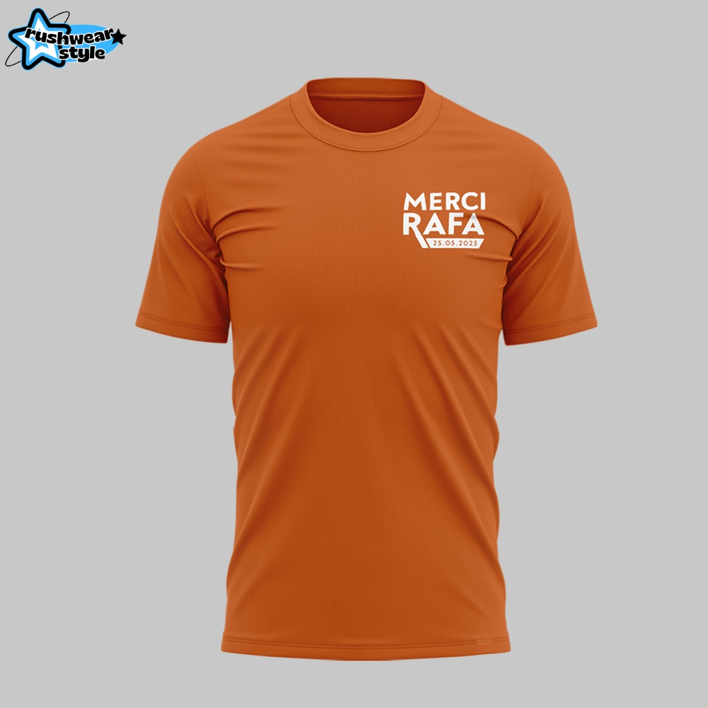 Merci Rafa Rafael Nadal Roland Garros Tribute Signature Orange Shirt Merci Rafa Rafael Nadal Roland Garros Tribute Signature Orange Shirt