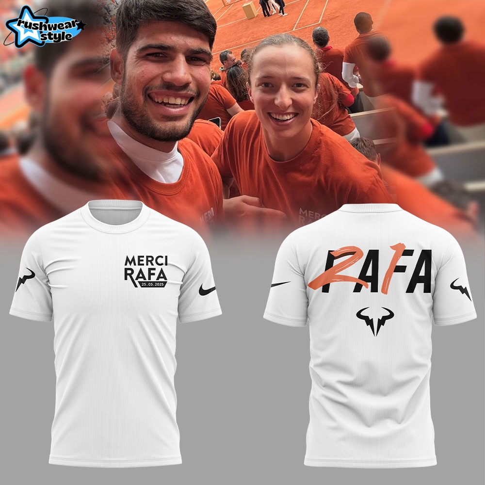 Merci Rafa’ Rafael Nadal Roland Garros Tribute White Shirt Limited Edition Merci Rafa’ Rafael Nadal Roland Garros Tribute White Shirt Limited Edition