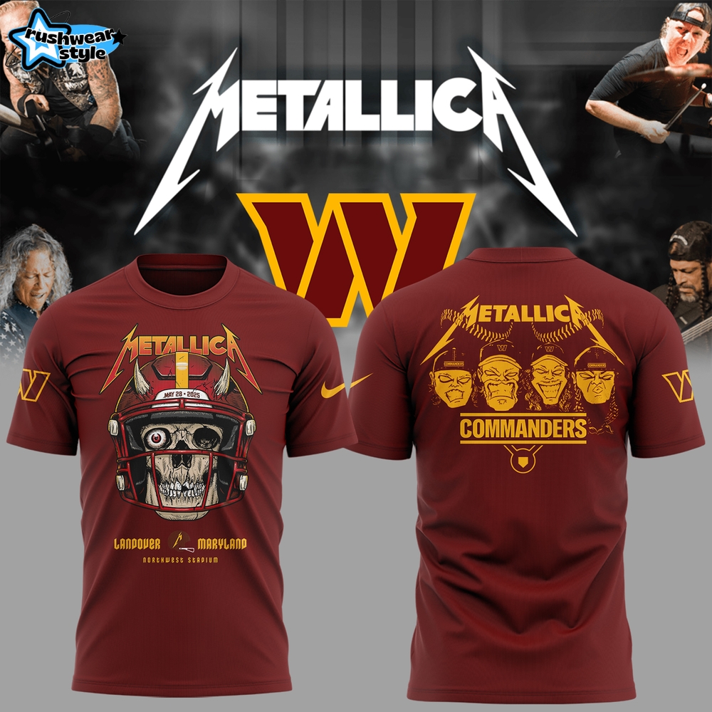 Metallica M72 World Tour Maryland Concert x Washington Commanders Special Tee Metallica M72 World Tour Maryland Concert x Washington Commanders Special Tee