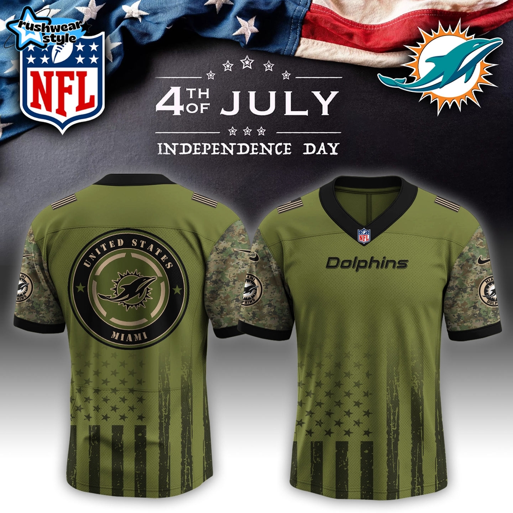 Miami Dolphins x 4th of July Independence Day Special Green Football Jersey Miami Dolphins x 4th of July Independence Day Special Green Football Jersey
