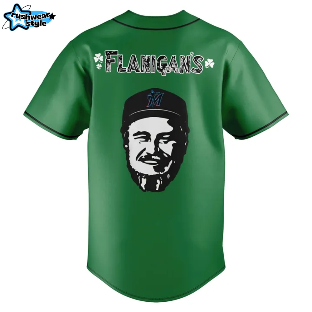 Miami Marlins Flanigan's Fest 2025 Special Green Baseball Jersey Miami Marlins Flanigan's Fest 2025 Special Green Baseball Jersey
