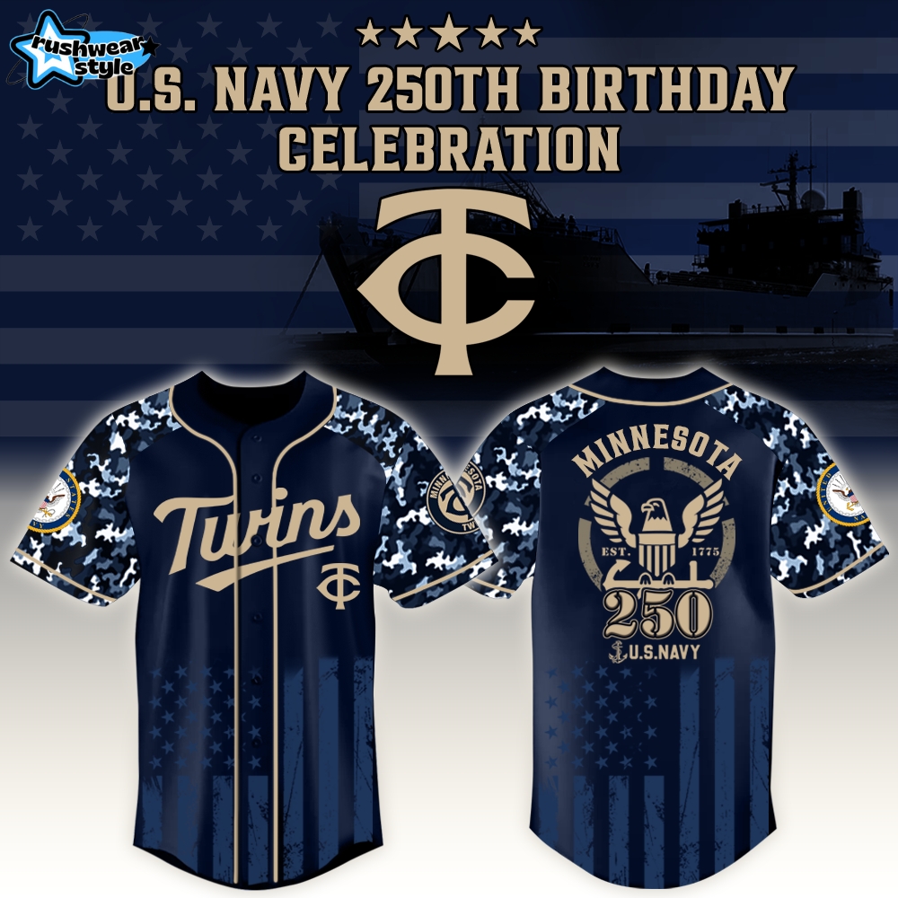 Minnesota Twins x US Navy 250th Birthday Edition 3D Baseball Jersey Minnesota Twins x US Navy 250th Birthday Edition 3D Baseball Jersey