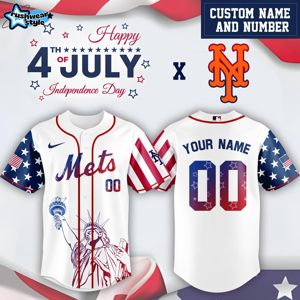 New York Mets x 4th Of July USA Baseball Jersey 2025 New York Mets x 4th Of July USA Baseball Jersey 2025