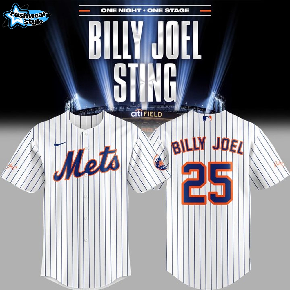 New York Mets x Billy Joel Sting One Night One Stage Baseball Jersey New York Mets x Billy Joel Sting One Night One Stage Baseball Jersey