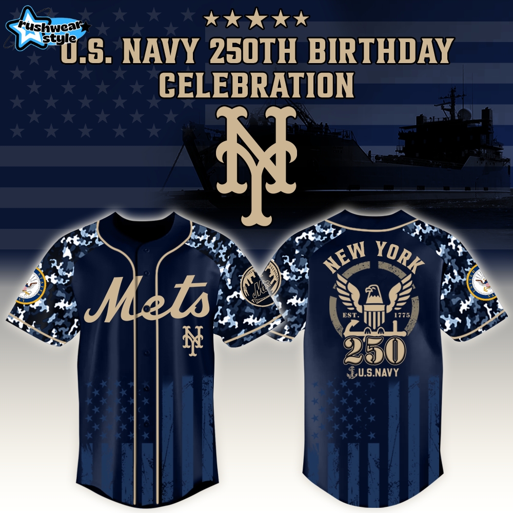 New York Mets x US Navy 250th Birthday Edition 3D Baseball Jersey New York Mets x US Navy 250th Birthday Edition 3D Baseball Jersey
