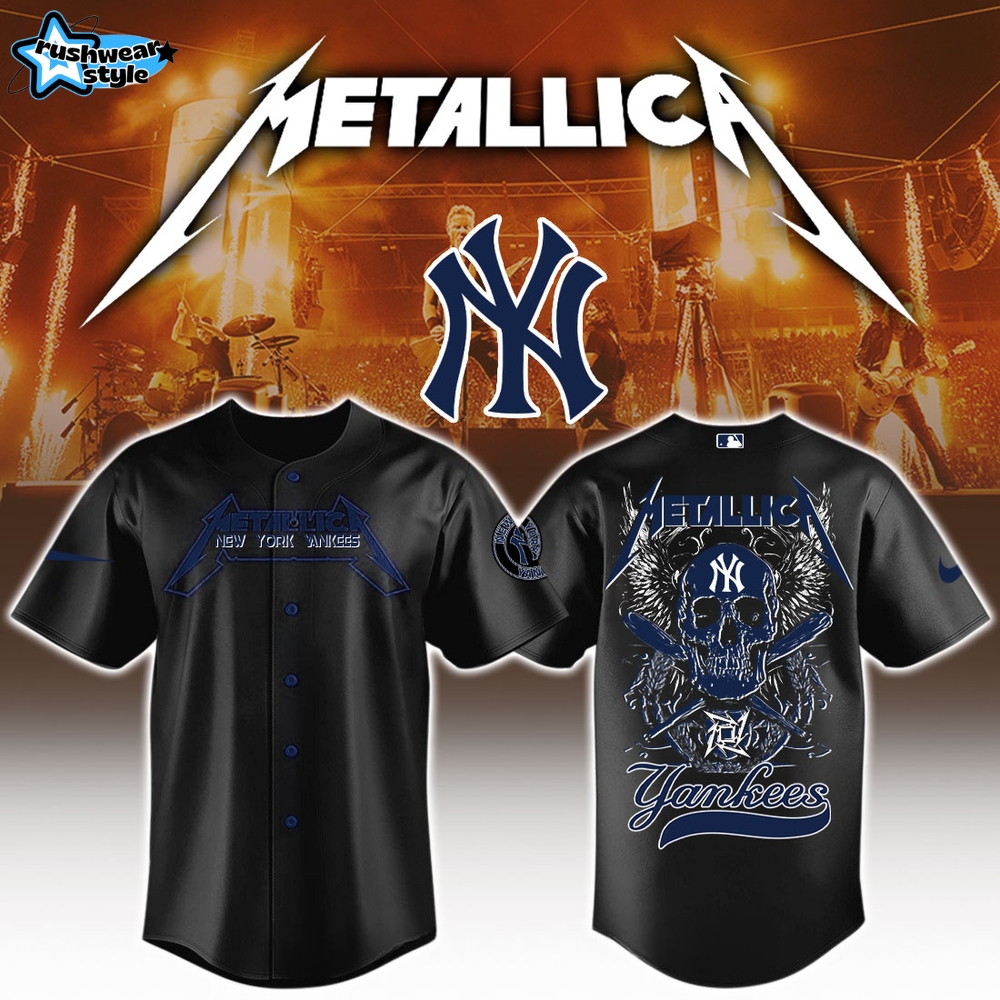 New York Yankees MLB x Metallica Jersey Limited Edition New York Yankees MLB x Metallica Jersey Limited Edition