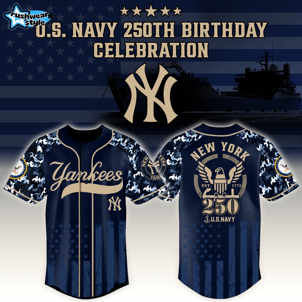New York Yankees x US Navy 250th Birthday Edition 3D Baseball Jersey New York Yankees x US Navy 250th Birthday Edition 3D Baseball Jersey