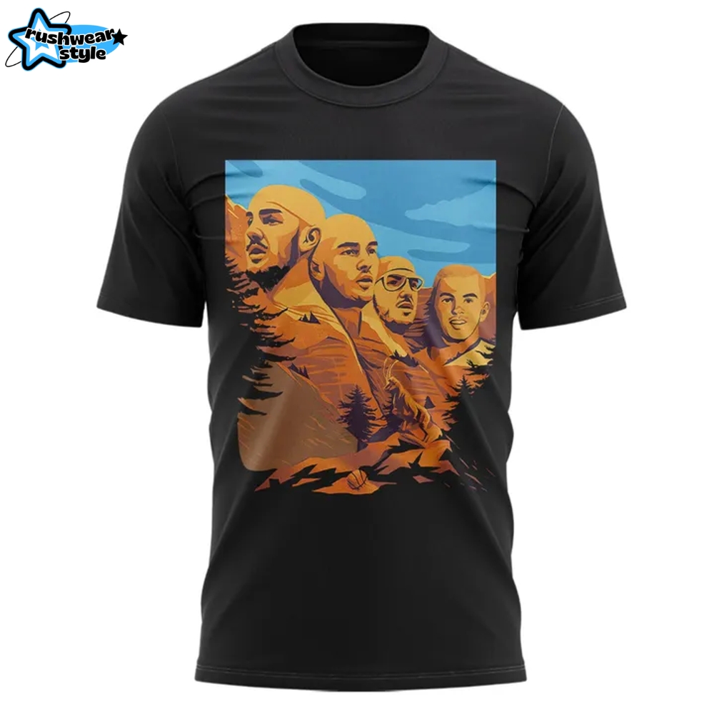 OKC Thunder NBA Face Alex Caruso Mt Rushmore Parade Tee OKC Thunder NBA Face Alex Caruso Mt Rushmore Parade Tee