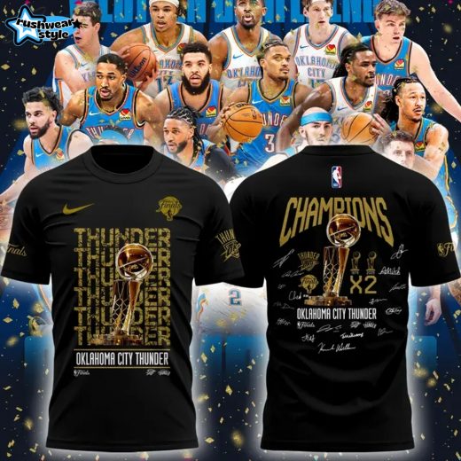Oklahoma City Thunder 2025 NBA Champions Signature Shirt